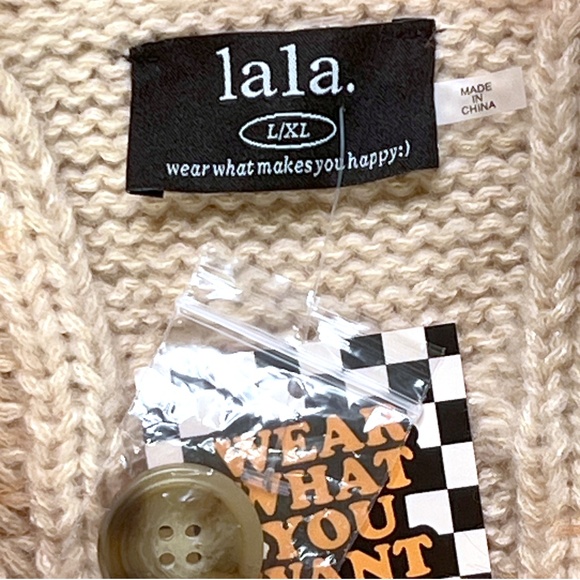 NWT Dressed in LALA Unbothered Grandpa Cardigan Sweater in Beige - Picture 10 of 14